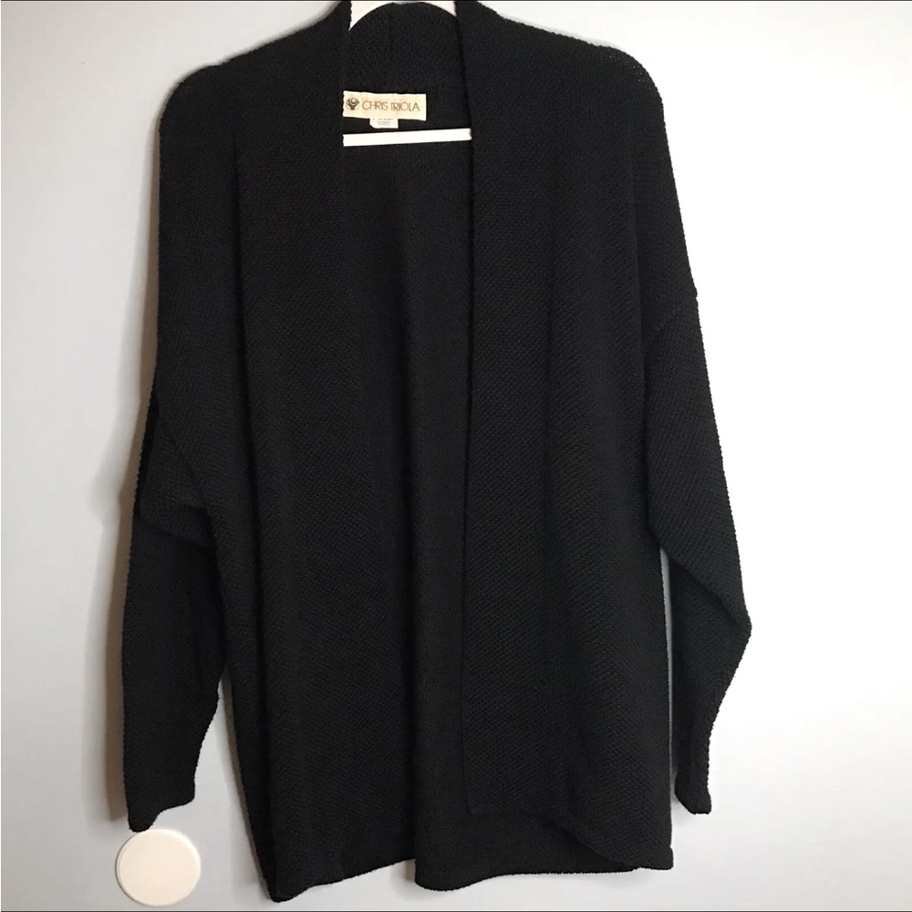 Chris Triola Textured Cotton Handknit Cardigan Sweater Womens SZ S USA